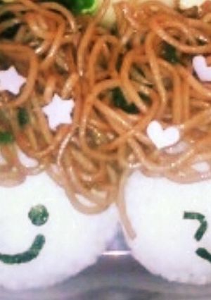 簡単キャラ弁♪焼きそばヘア弁当-レシピのメイン写真