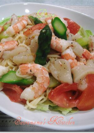 ☆アスパラ・ホタテ・えびの冷製パスタ♪-レシピのメイン写真