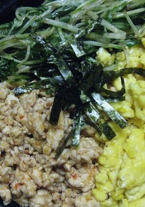 フライパン1つでピリ辛三色丼-レシピのメイン写真