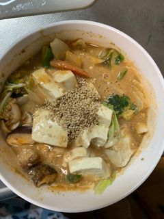 お一人様簡単洋風ビビンバ味豆腐野菜炒め-レシピのメイン写真