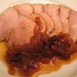 玉ねぎ煮豚と煮汁の豆腐スープ
