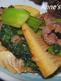 牛肉・筍・青梗菜のオイスターソース炒め-レシピのメイン写真