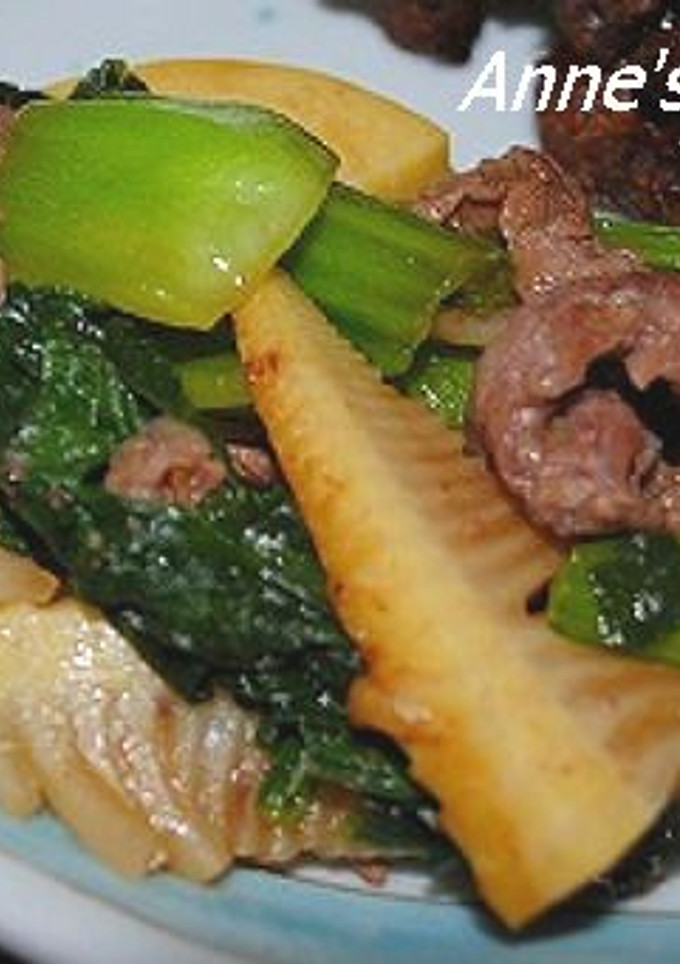 牛肉・筍・青梗菜のオイスターソース炒め-レシピのメイン写真