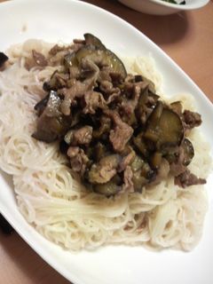 簡単☆豚ナスそうめん☆醤油だけ-レシピのメイン写真