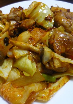 ボリューム満点♪鶏と野菜のキムチマヨ炒め-レシピのメイン写真
