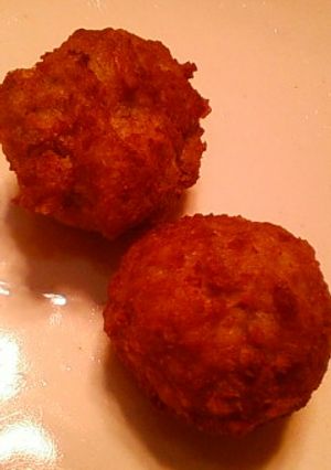 娘が作った揚げ☆揚げ♪肉だんご♪-レシピのメイン写真