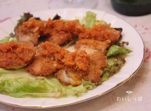 鶏胸肉カツの春にんじんおろしワインソース-レシピのメイン写真