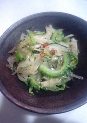 ゴーヤとラッキョウの昆布ちりめん和え-レシピのメイン写真