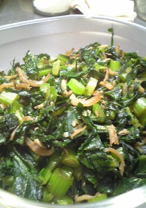 ご飯のおともに!かき菜としらすの炒め物-レシピのメイン写真
