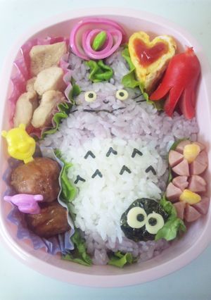 キャラ弁☆トトロ＆まっくろくろすけ簡単♪-レシピのメイン写真