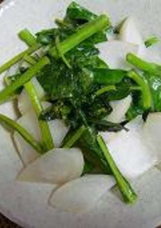かぶれ菜とカブの炒め物-レシピのメイン写真