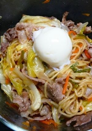 電子レンジで塩焼きそば（焼きラーメン風）-レシピのメイン写真
