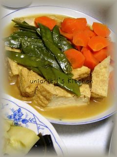 きぬさやと厚揚げの煮物-レシピのメイン写真