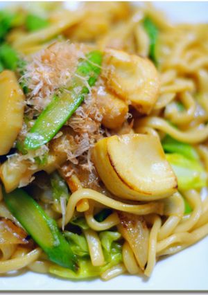 たけのことアスパラの焼きうどん-レシピのメイン写真