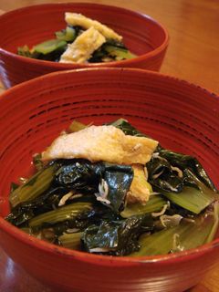 小松菜とお揚げとちりめん山椒の重ね煮-レシピのメイン写真
