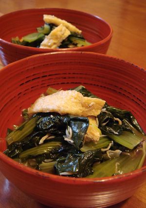 小松菜とお揚げとちりめん山椒の重ね煮-レシピのメイン写真