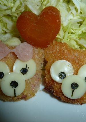 ハムカツ　ダッフィー♪（キャラベン）-レシピのメイン写真