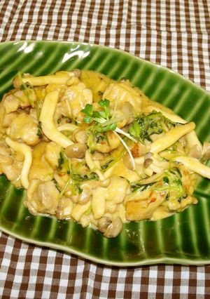 鶏肉としめじの味噌マヨ炒め-レシピのメイン写真