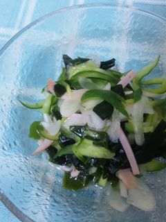 きゅうりと新たまねぎとわかめの酢の物-レシピのメイン写真