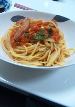 ﾄﾏﾄｼﾞｭｰｽで☆大葉とトマトのパスタ-レシピのメイン写真