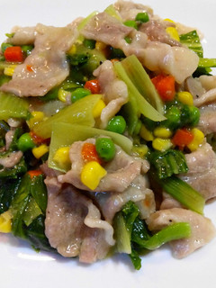 レンチン4分♫豚肉とチンゲン菜の中華炒め-レシピのメイン写真