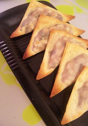 納豆と昆布の佃煮でワンタン包み焼き-レシピのメイン写真