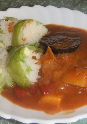 まるごと野菜カレーをかけたキャベツ巻き-レシピのメイン写真