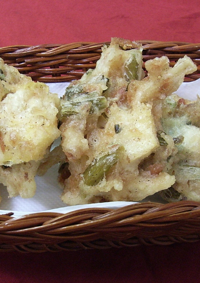 筍とツナと野沢菜漬のかき揚-レシピのメイン写真