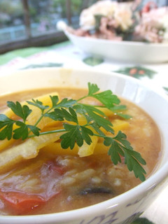 ココナッツと彩野菜カレーのリゾット風♪-レシピのメイン写真