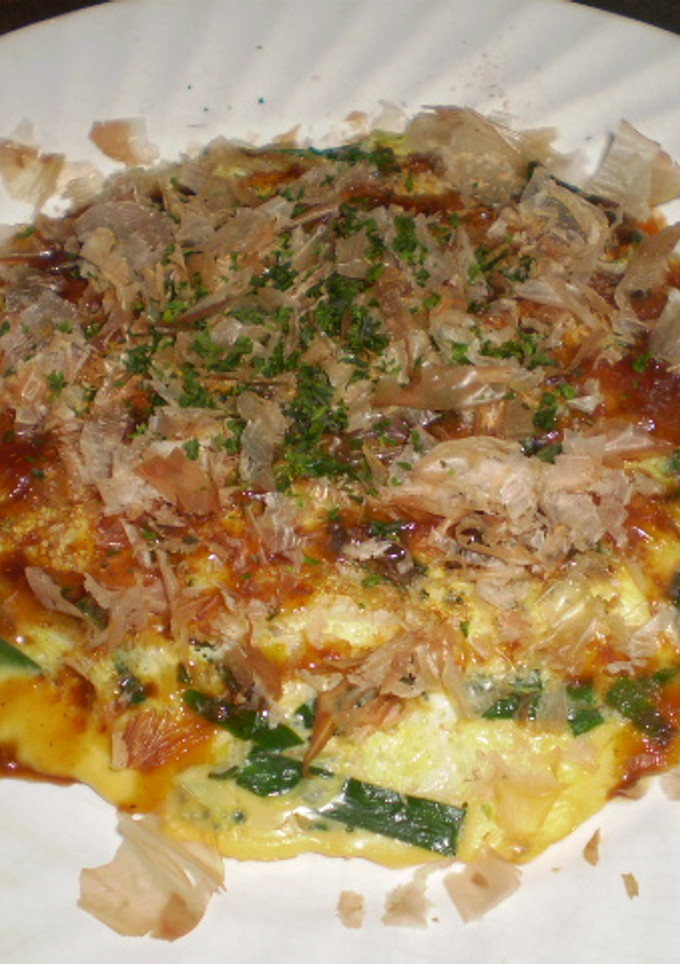 ニラともやしのお好み焼き風♪-レシピのメイン写真