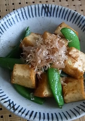 スナップエンドウと厚揚げの生姜焼き♪-レシピのメイン写真