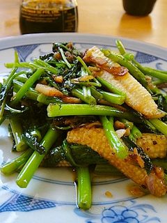 空芯菜とヤングコーンのヌクマム炒め-レシピのメイン写真