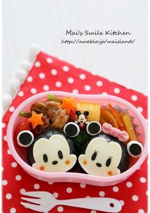 ミッキー＆ミニーちゃんおにぎり＊キャラ弁-レシピのメイン写真