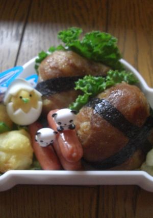 お弁当☆キャラ弁に！肉巻きおにぎり弁当☆-レシピのメイン写真