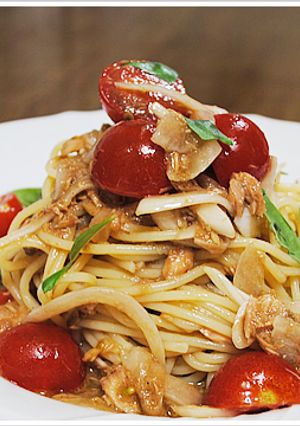 ツナとミニトマトの冷製パスタ-レシピのメイン写真