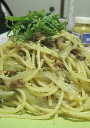 大葉と新玉ねぎの香味スパゲティ☆ツナ風味-レシピのメイン写真