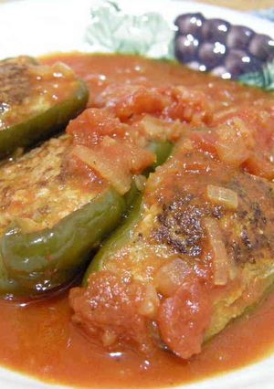 ピーマンの肉詰め❁トマト煮込み-レシピのメイン写真