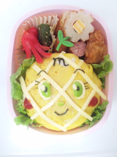 キャラ弁☆メロンパンナちゃんオムライス-レシピのメイン写真