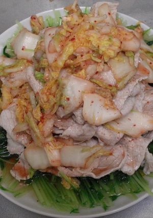 水菜でシャキシャキ！キムチ冷しゃぶ！-レシピのメイン写真