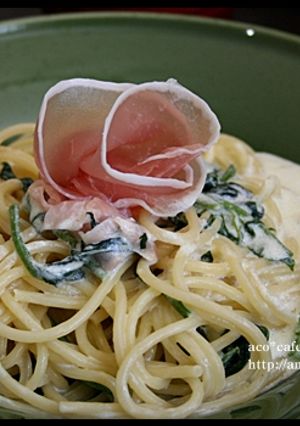 ほうれん草と生ハムのクリームパスタ-レシピのメイン写真