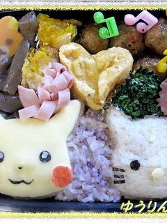 簡単キャラ弁☆ピカチュウ型でキティちゃん-レシピのメイン写真