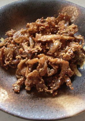 ｶﾘｶﾘ～♪☆鶏皮の甘辛炒め☆-レシピのメイン写真