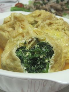 卵とほうれん草の巾着煮-レシピのメイン写真