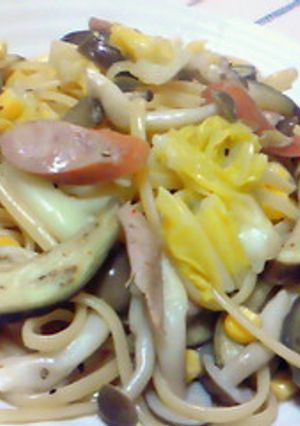 野菜たっぷり！なんちゃってぺペロンチーノ-レシピのメイン写真