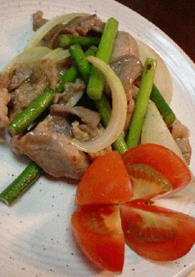 豚肉とにんにくの芽炒め-レシピのメイン写真