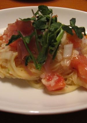 トマトと山芋の冷製パスタ-レシピのメイン写真