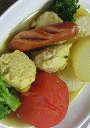 鶏団子と野菜のカレーおでん-レシピのメイン写真