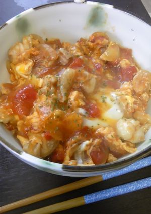 トマトＤＥ親子丼-レシピのメイン写真
