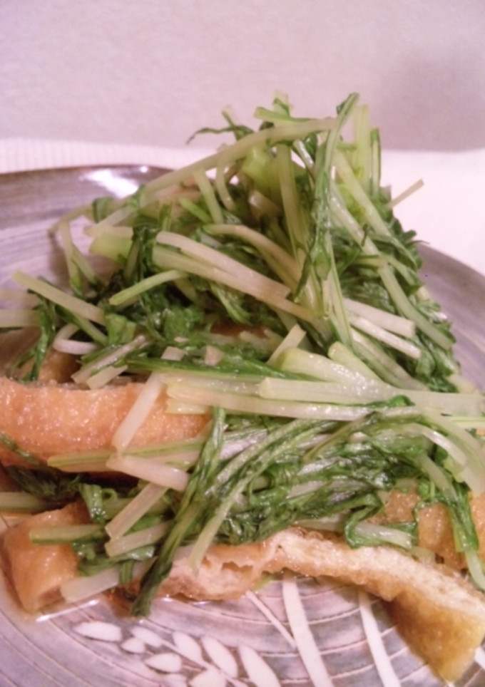 簡単！麺つゆ使用！水菜の煮浸し-レシピのメイン写真