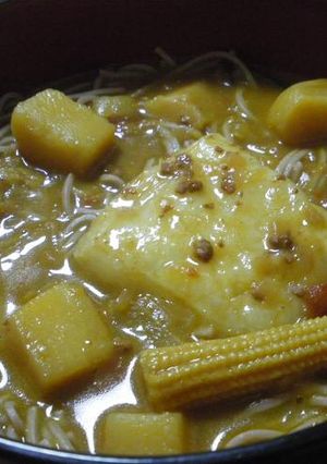 レトルトカレーで☆餅入りカレーそば-レシピのメイン写真
